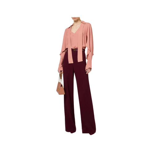 Elisabetta Franchi Pantaloni Pantalone Donna a palazzo Rouge noir A24 - ELISABETTA FRANCHIPA06147E2 - CG3 - 36 - Francavilla Moda
